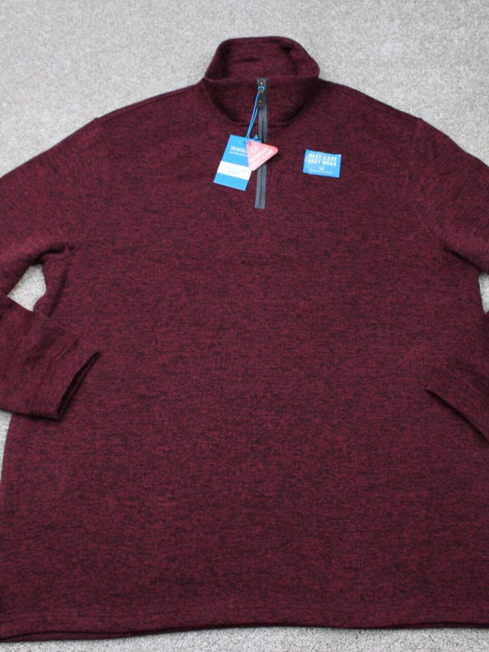 Haggar Sweatshirt NWT Mens 4XB Red Cool 18 Pro 1/4 Zip Performance Stretch L/S